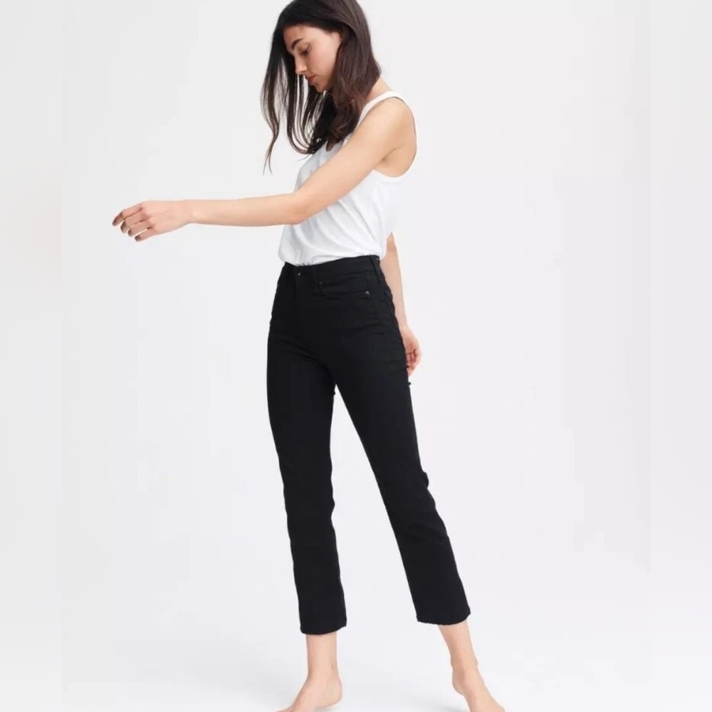 Rag & Bone Nina High-Rise Ankle Cigarette Jeans – No Fade Black, Size 28